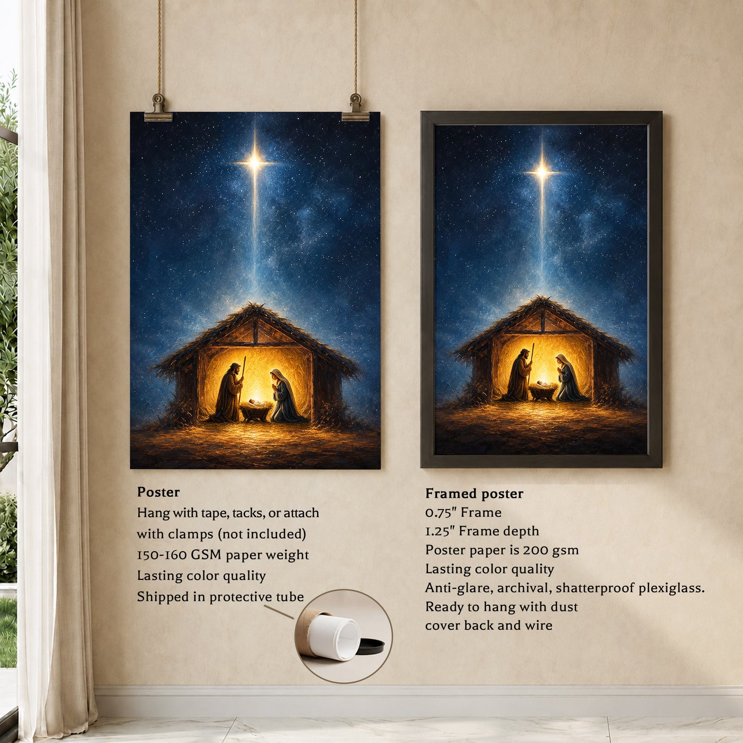 Nativity Scene Wall Art Poster/Canvas
