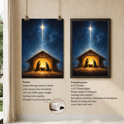 Nativity Scene Wall Art Poster/Canvas