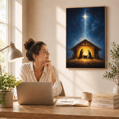 Nativity Scene Wall Art Poster/Canvas