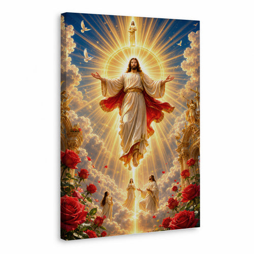 Heavenly Jesus Christ Golden Light Religious Wall Art Poster/Canvas