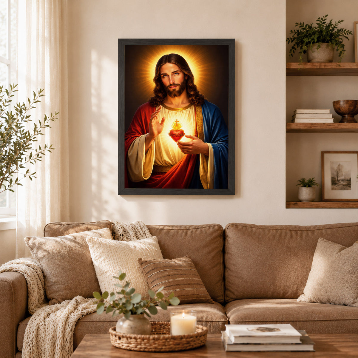 Radiant Sacred Heart of Jesus Wall Art Poster/Canvas