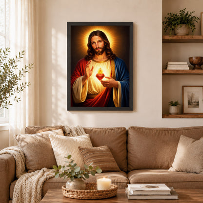 Radiant Sacred Heart of Jesus Wall Art Poster/Canvas