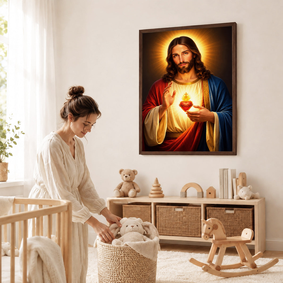 Radiant Sacred Heart of Jesus Wall Art Poster/Canvas