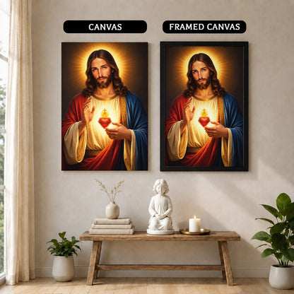 Radiant Sacred Heart of Jesus Wall Art Poster/Canvas