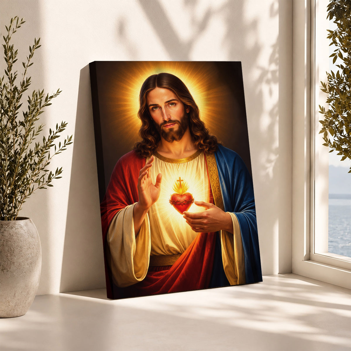 Radiant Sacred Heart of Jesus Wall Art Poster/Canvas