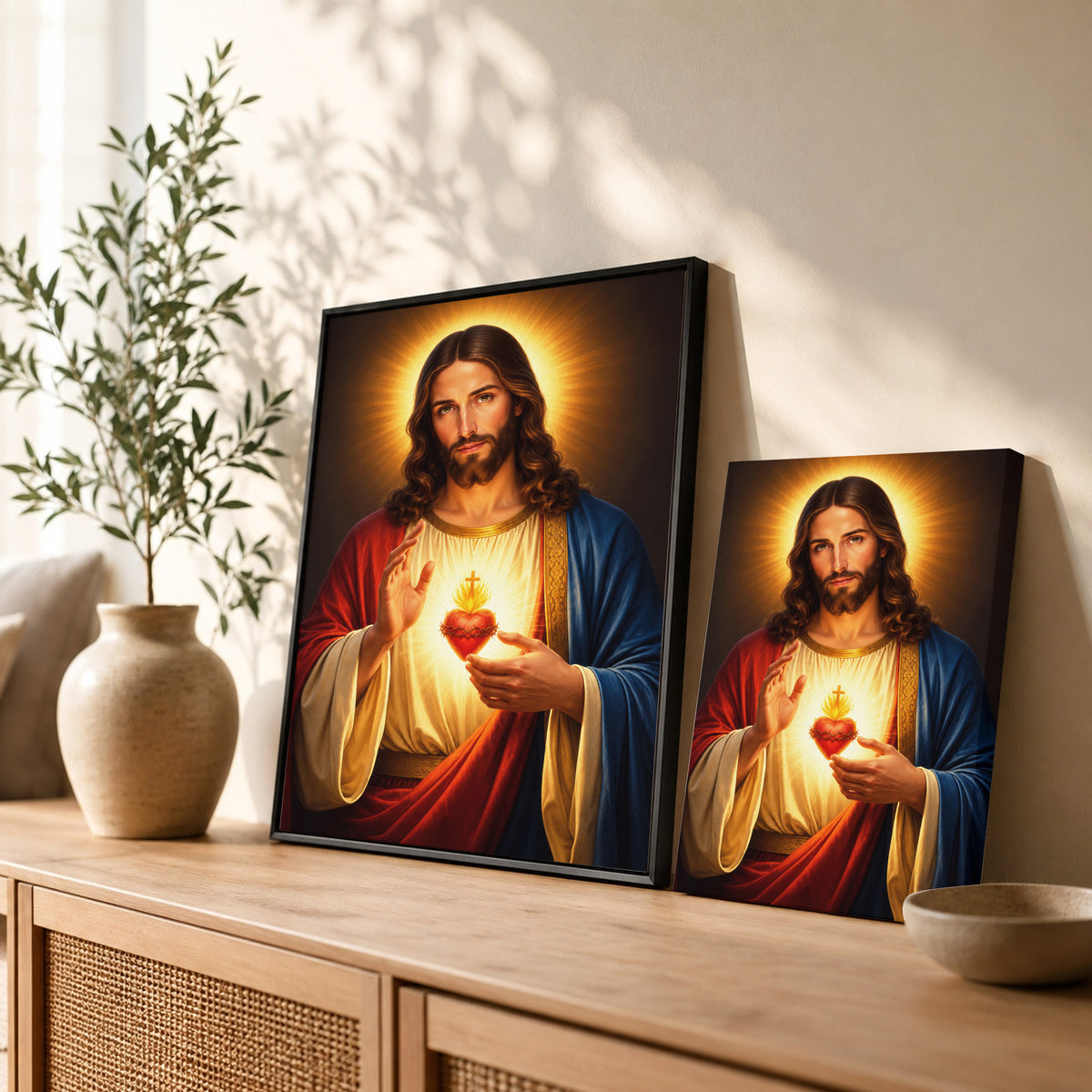 Radiant Sacred Heart of Jesus Wall Art Poster/Canvas