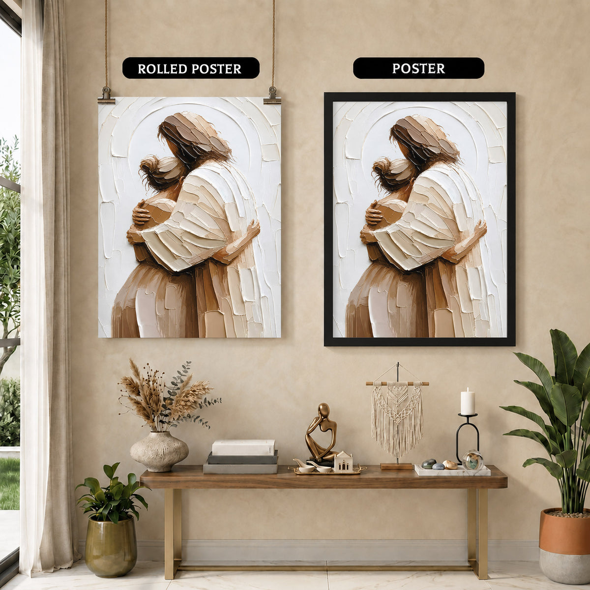 Divine Embrace Jesus Healing Touch Christian Wall Art Poster/Canvas