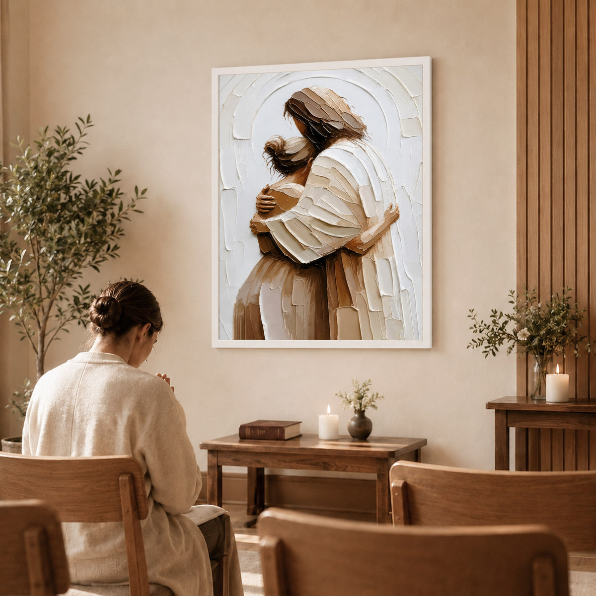 Divine Embrace Jesus Healing Touch Christian Wall Art Poster/Canvas
