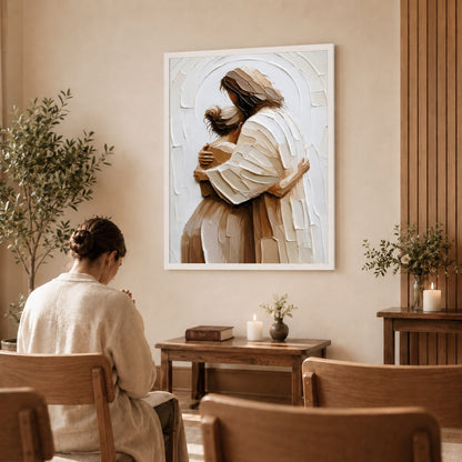 Divine Embrace Jesus Healing Touch Christian Wall Art Poster/Canvas