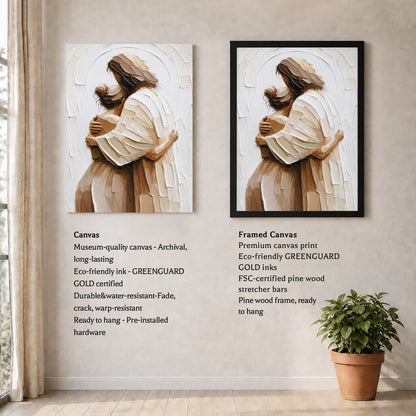 Divine Embrace Jesus Healing Touch Christian Wall Art Poster/Canvas