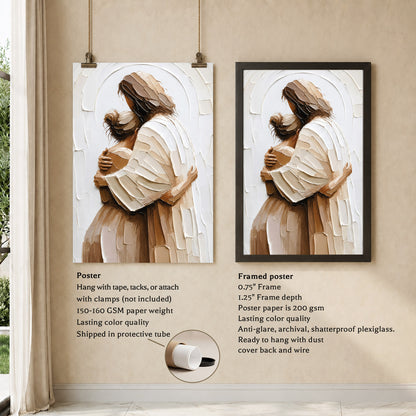 Divine Embrace Jesus Healing Touch Christian Wall Art Poster/Canvas