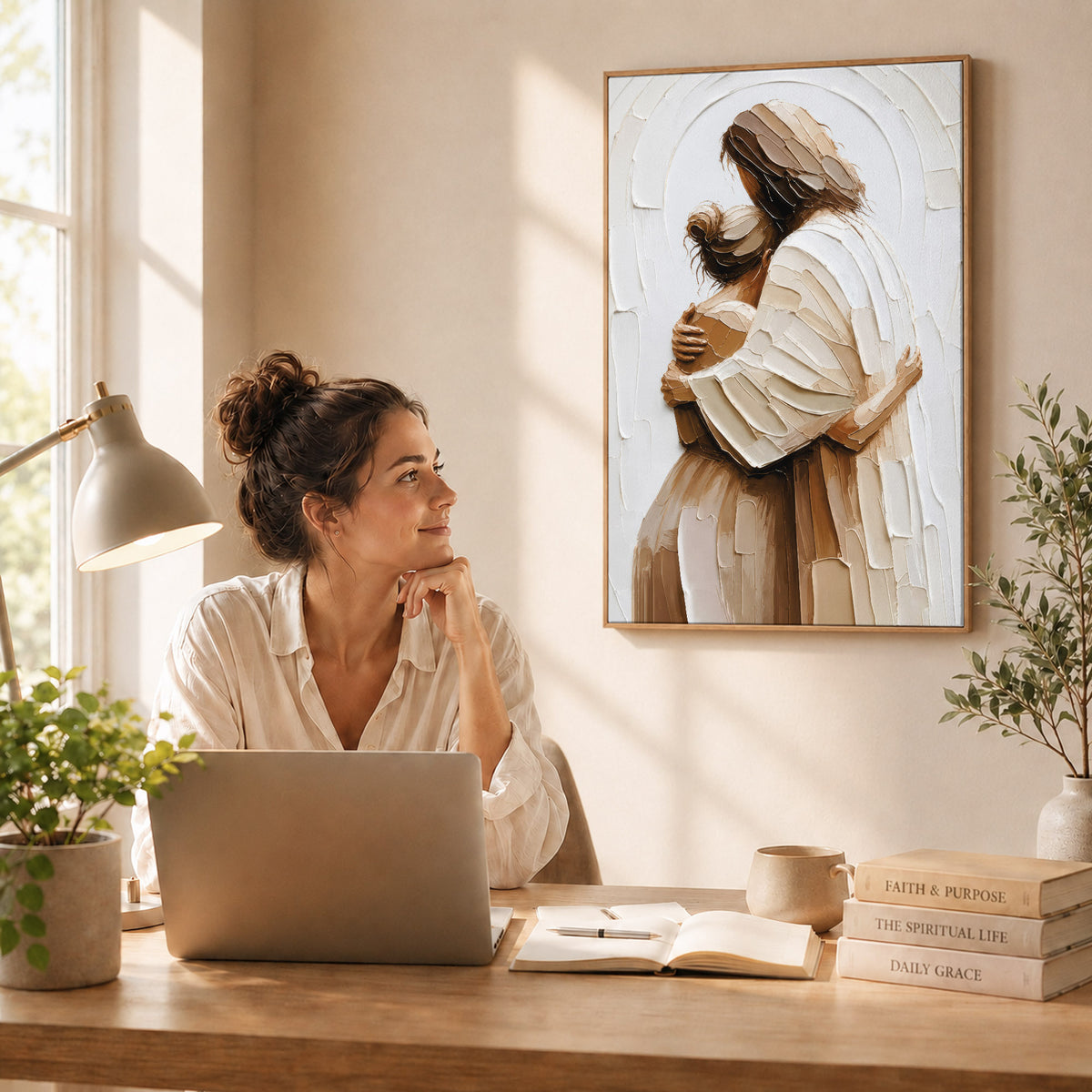 Divine Embrace Jesus Healing Touch Christian Wall Art Poster/Canvas