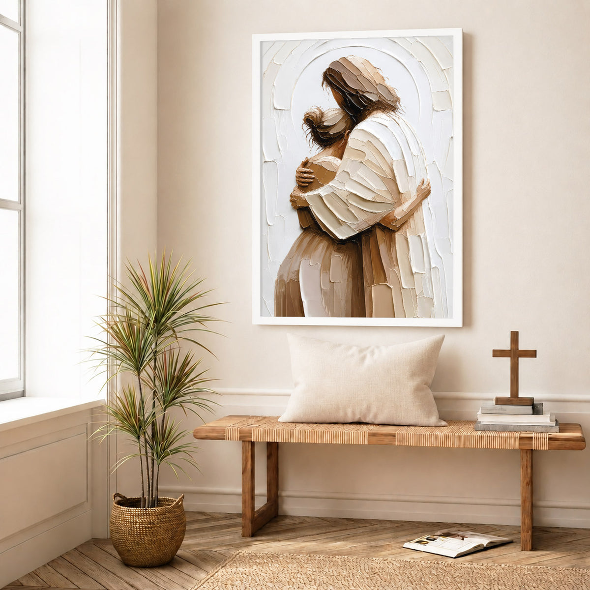 Divine Embrace Jesus Healing Touch Christian Wall Art Poster/Canvas