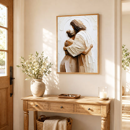 Divine Embrace Jesus Healing Touch Christian Wall Art Poster/Canvas