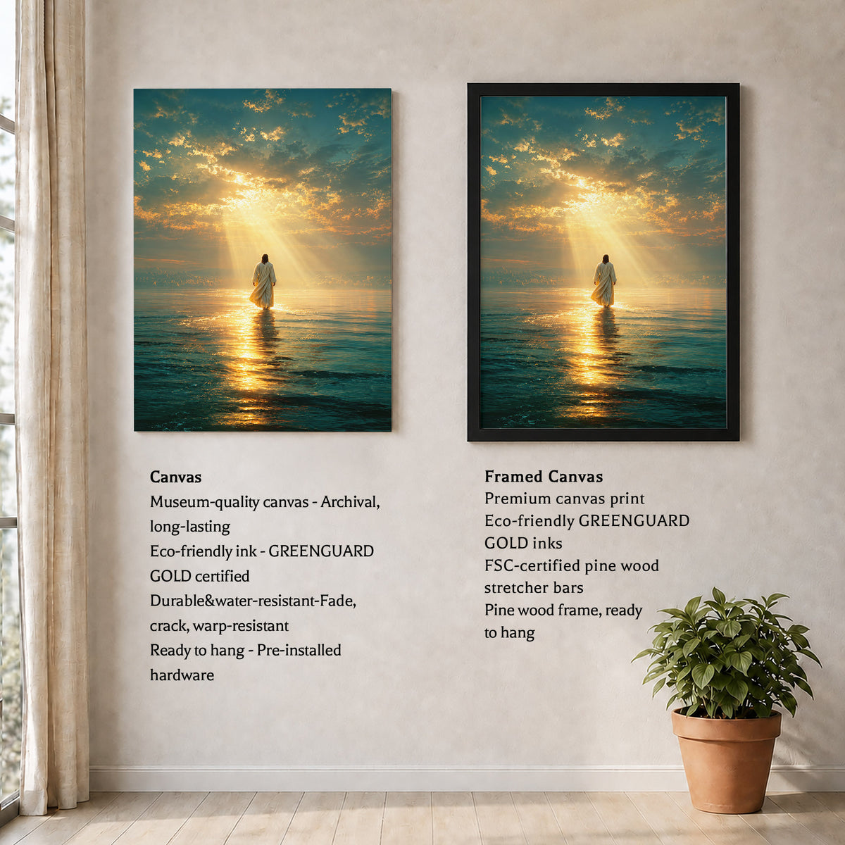 Jesus Walking on Water Wall Art Wall Art Poster/Canvas