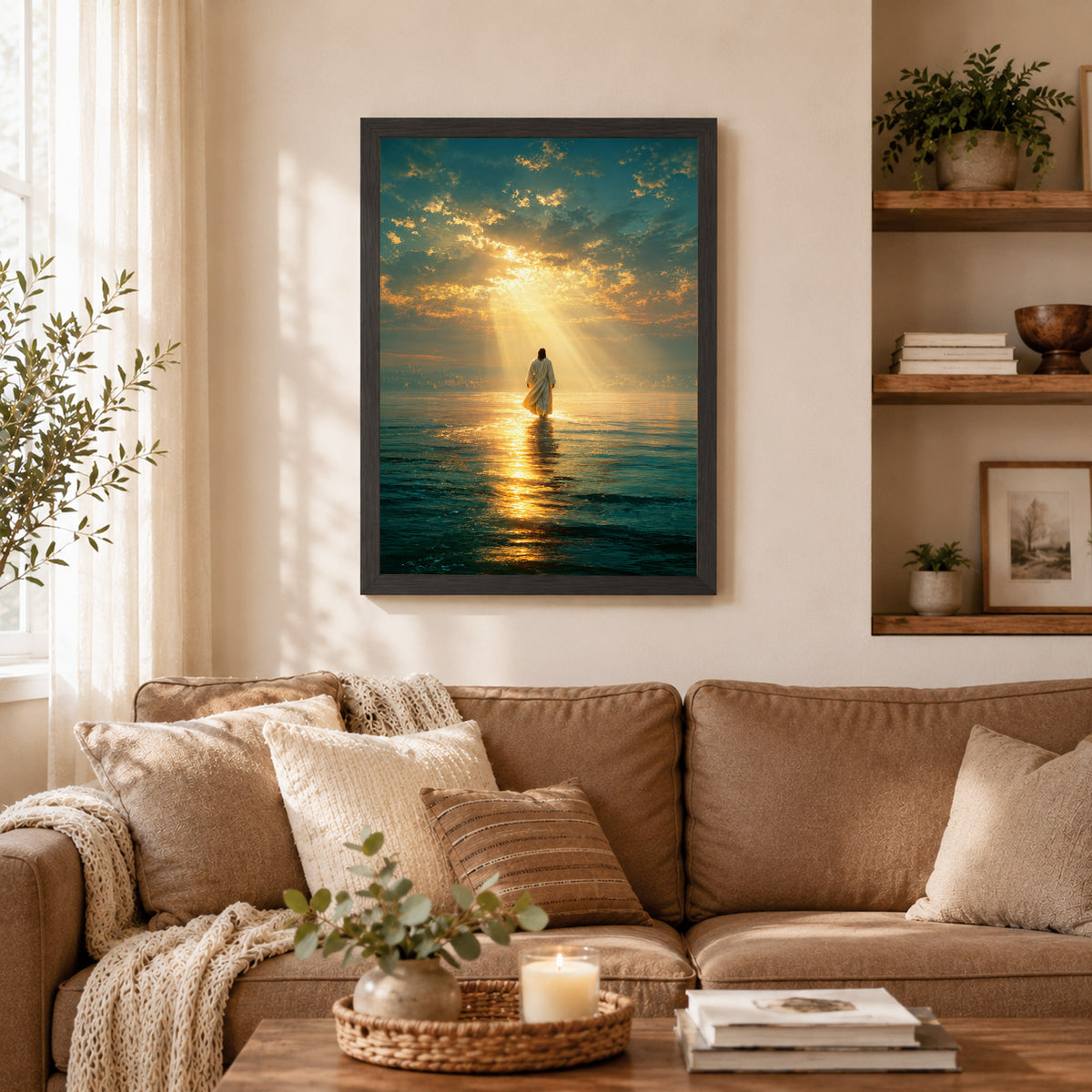 Jesus Walking on Water Wall Art Wall Art Poster/Canvas