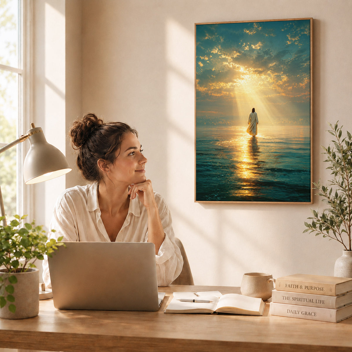 Jesus Walking on Water Wall Art Wall Art Poster/Canvas