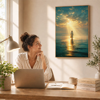Jesus Walking on Water Wall Art Wall Art Poster/Canvas
