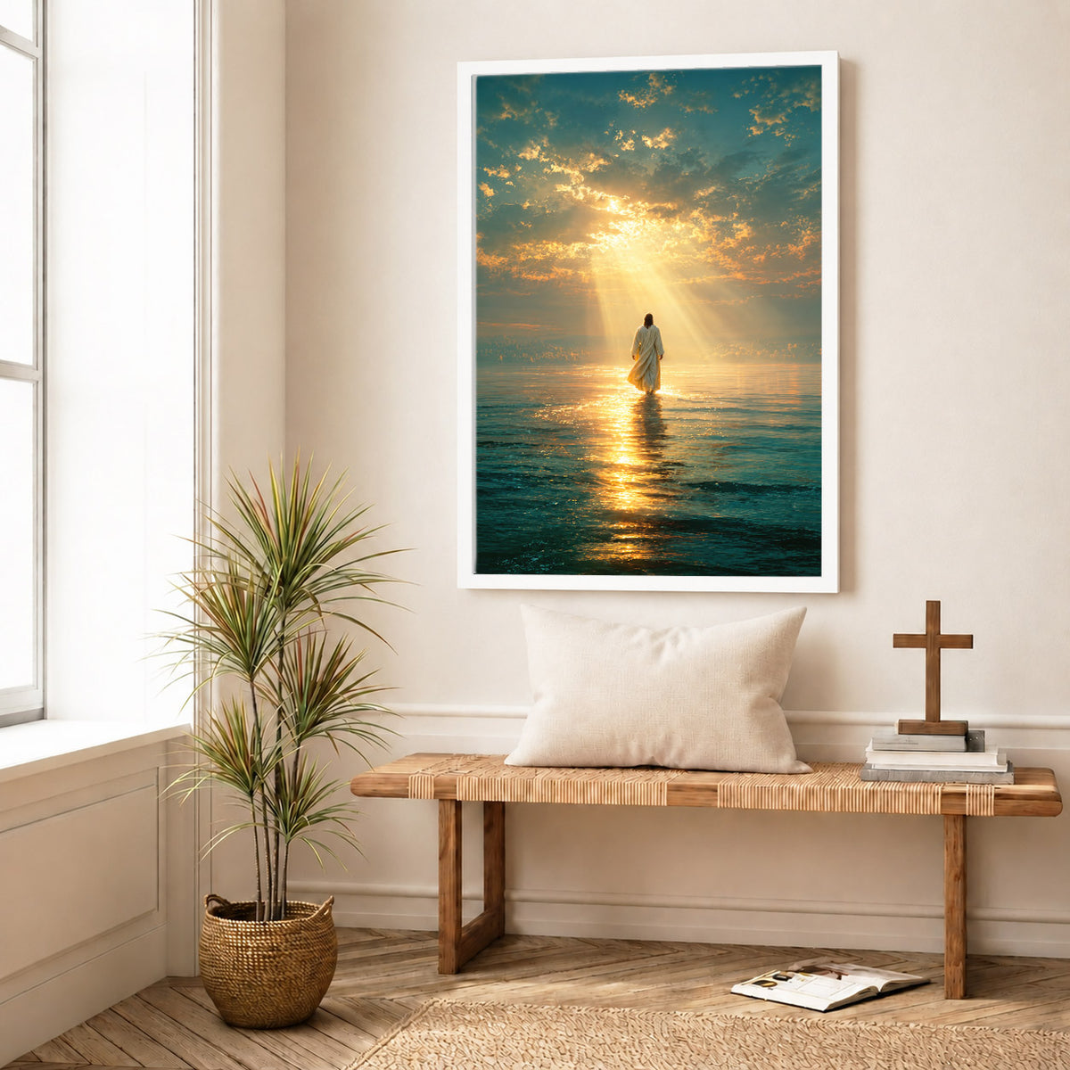 Jesus Walking on Water Wall Art Wall Art Poster/Canvas