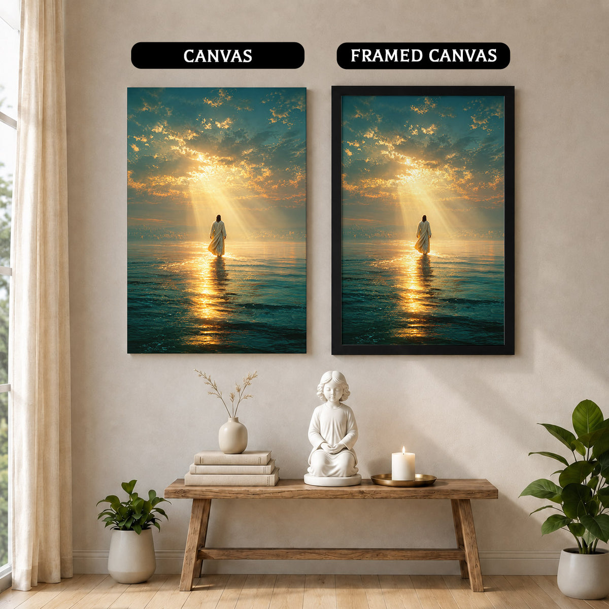 Jesus Walking on Water Wall Art Wall Art Poster/Canvas