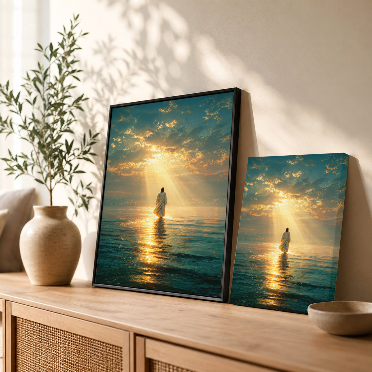 Jesus Walking on Water Wall Art Wall Art Poster/Canvas