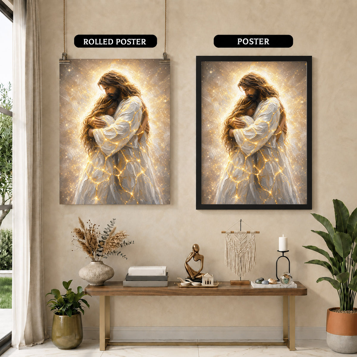 Safe In His Embrace Wall Art Poster/Canvas