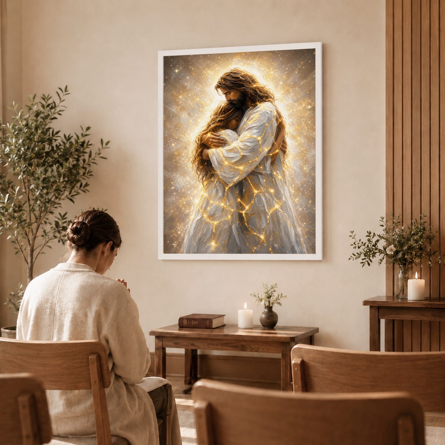 Safe In His Embrace Wall Art Poster/Canvas
