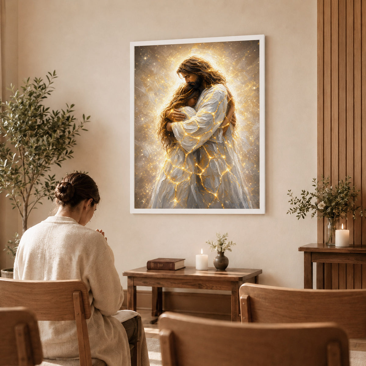 Safe In His Embrace Wall Art Poster/Canvas