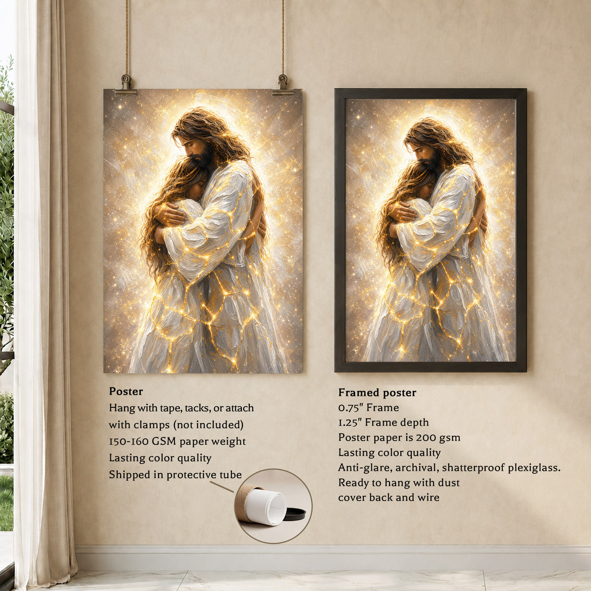 Safe In His Embrace Wall Art Poster/Canvas