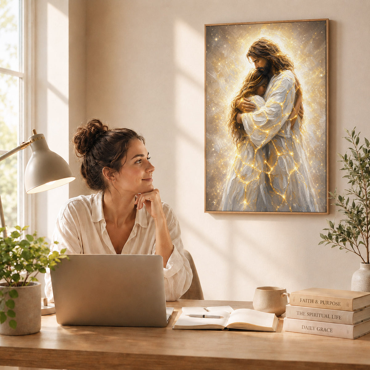 Safe In His Embrace Wall Art Poster/Canvas