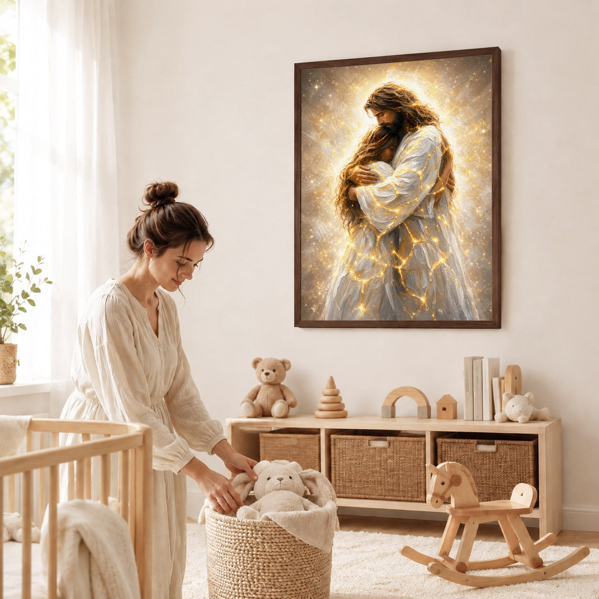 Safe In His Embrace Wall Art Poster/Canvas