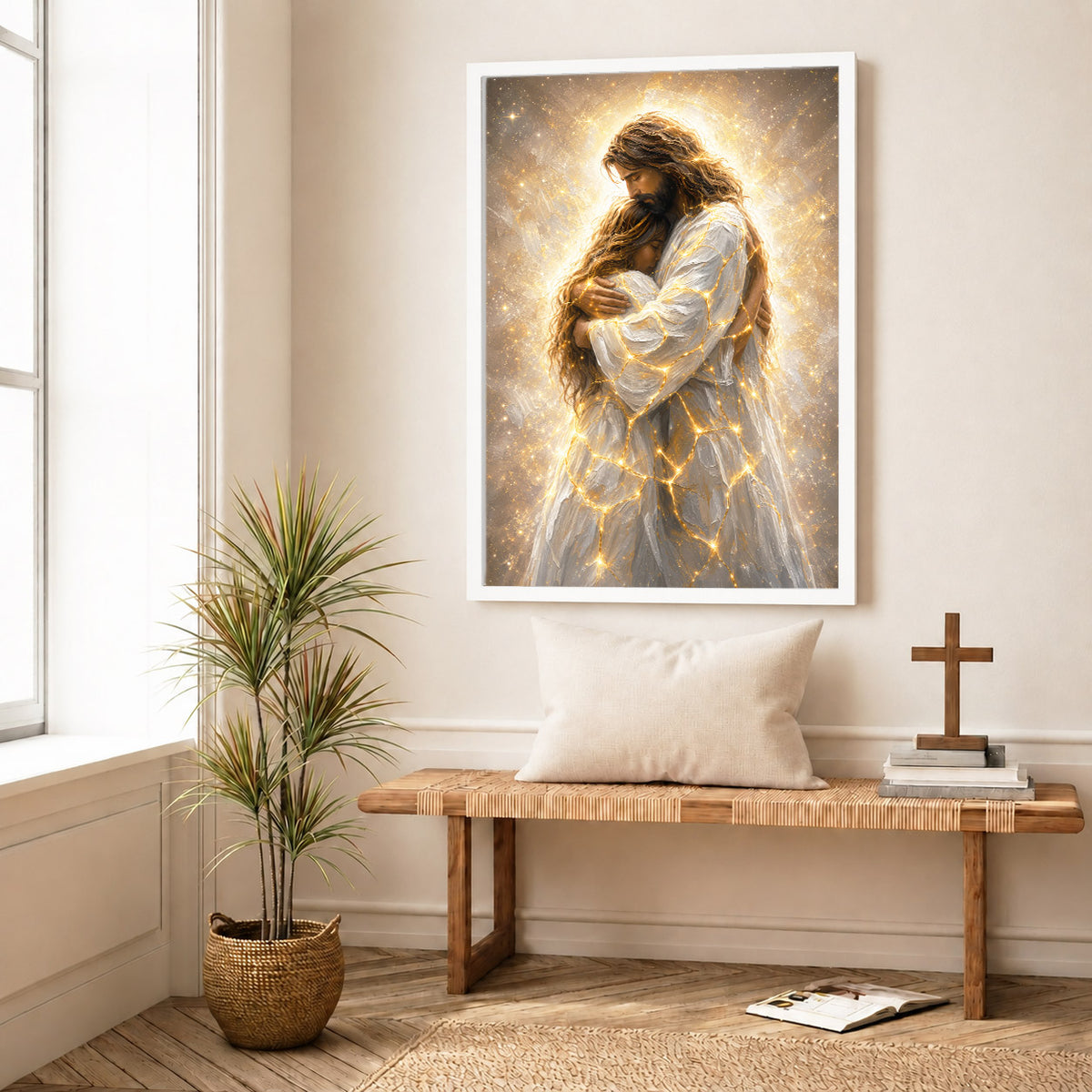 Safe In His Embrace Wall Art Poster/Canvas