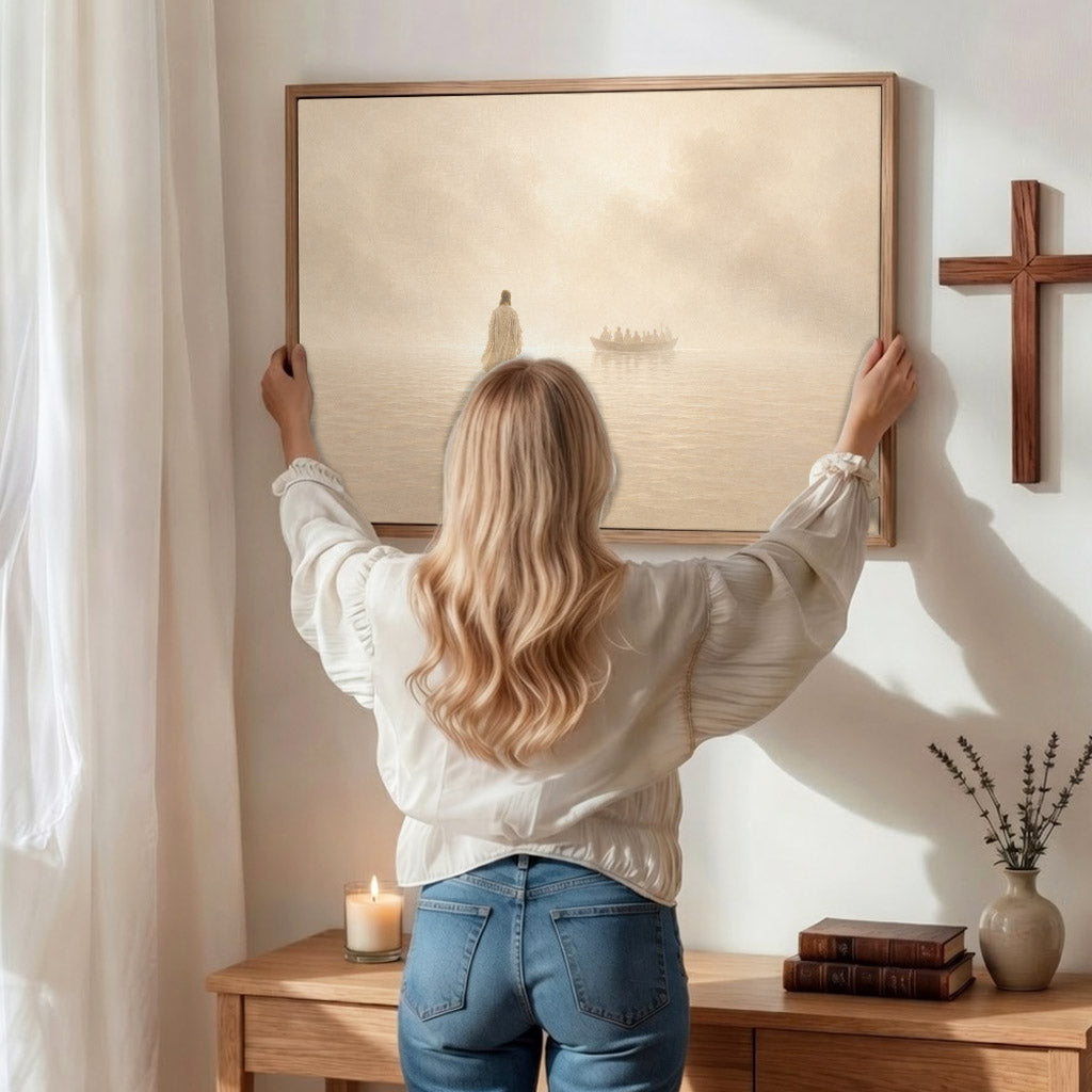 Jesus Walks on Water Wall Art Poster/Canvas