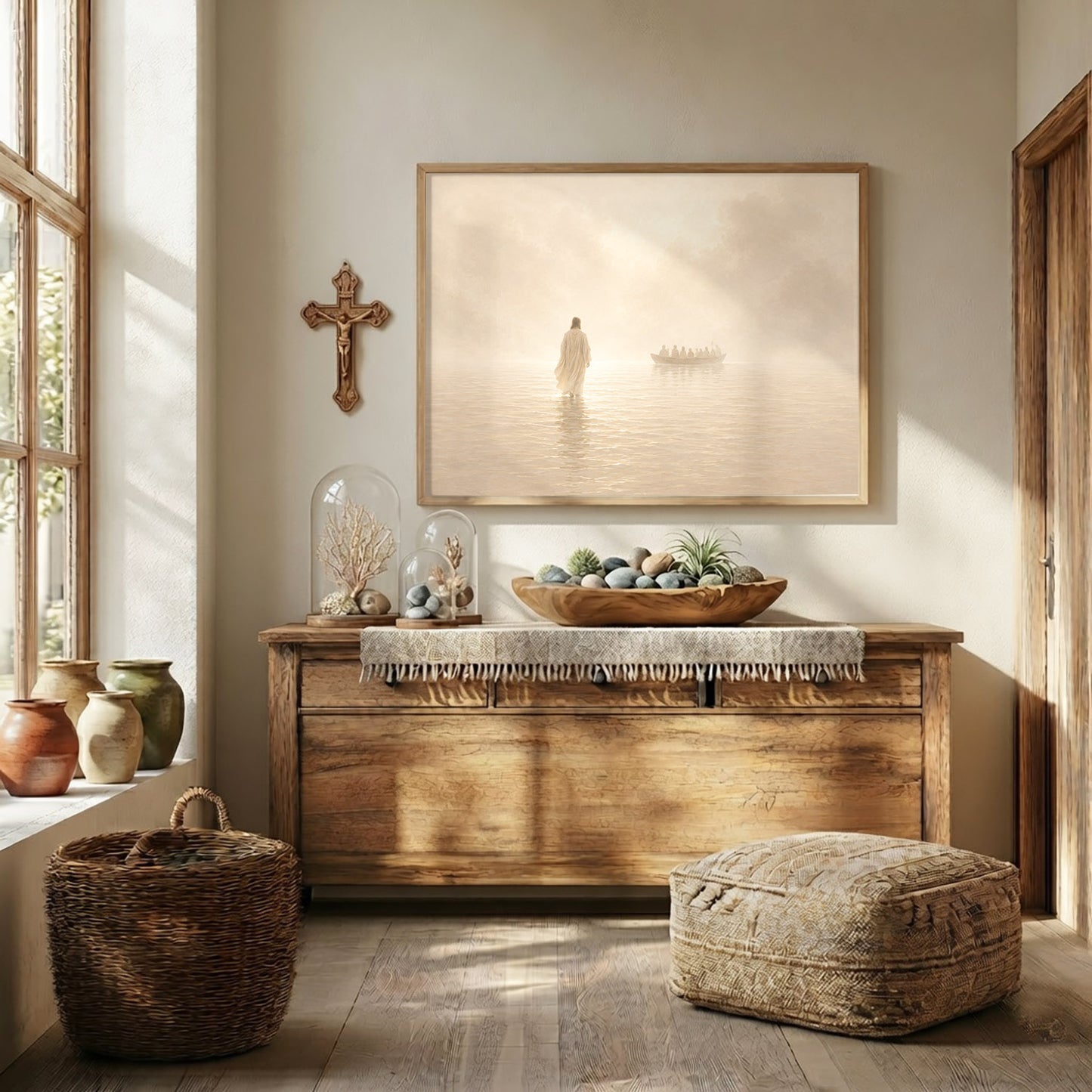 Jesus Walks on Water Wall Art Poster/Canvas