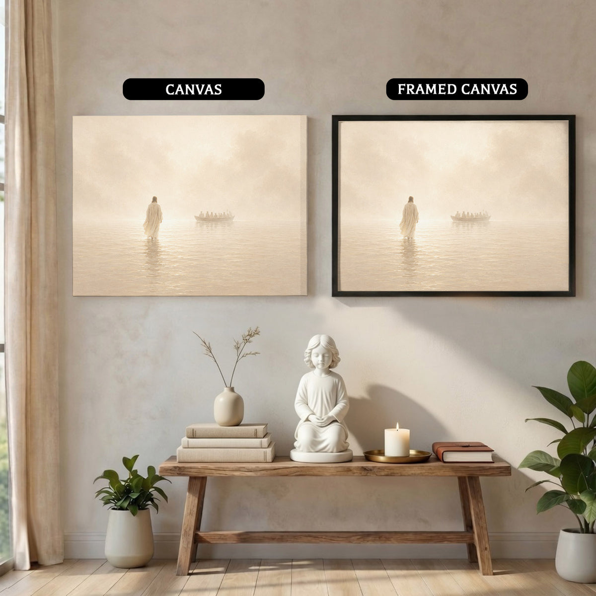 Jesus Walks on Water Wall Art Poster/Canvas