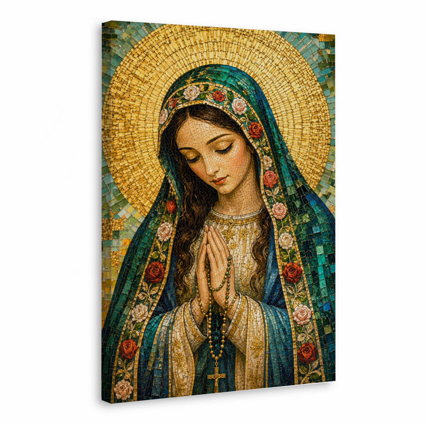 Virgin Mary Mosaic Prayer Poster/Canvas