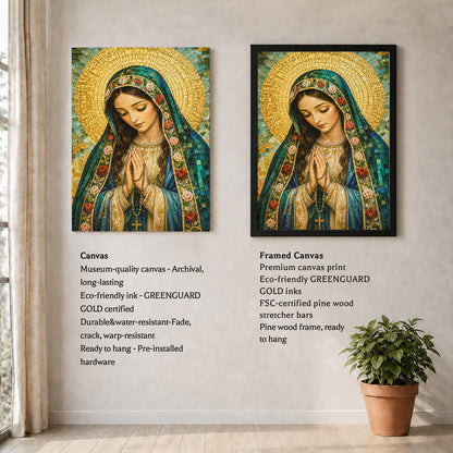 Virgin Mary Mosaic Prayer Poster/Canvas