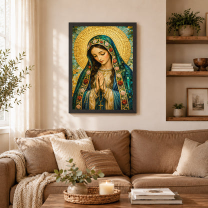 Virgin Mary Mosaic Prayer Poster/Canvas