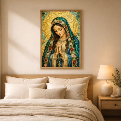 Virgin Mary Mosaic Prayer Poster/Canvas