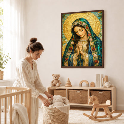 Virgin Mary Mosaic Prayer Poster/Canvas