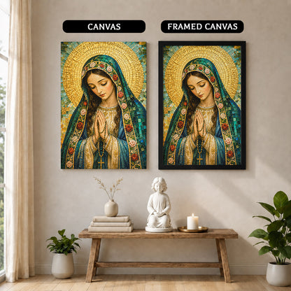Virgin Mary Mosaic Prayer Poster/Canvas