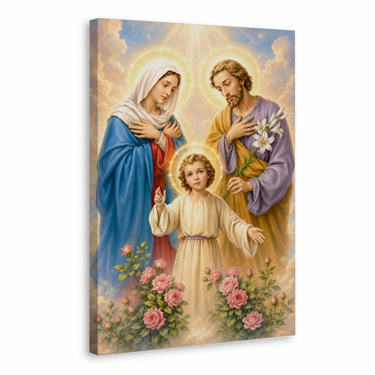The Holy Family with Child Jesus Poster/Canvas – Catholic Religious Wall Art