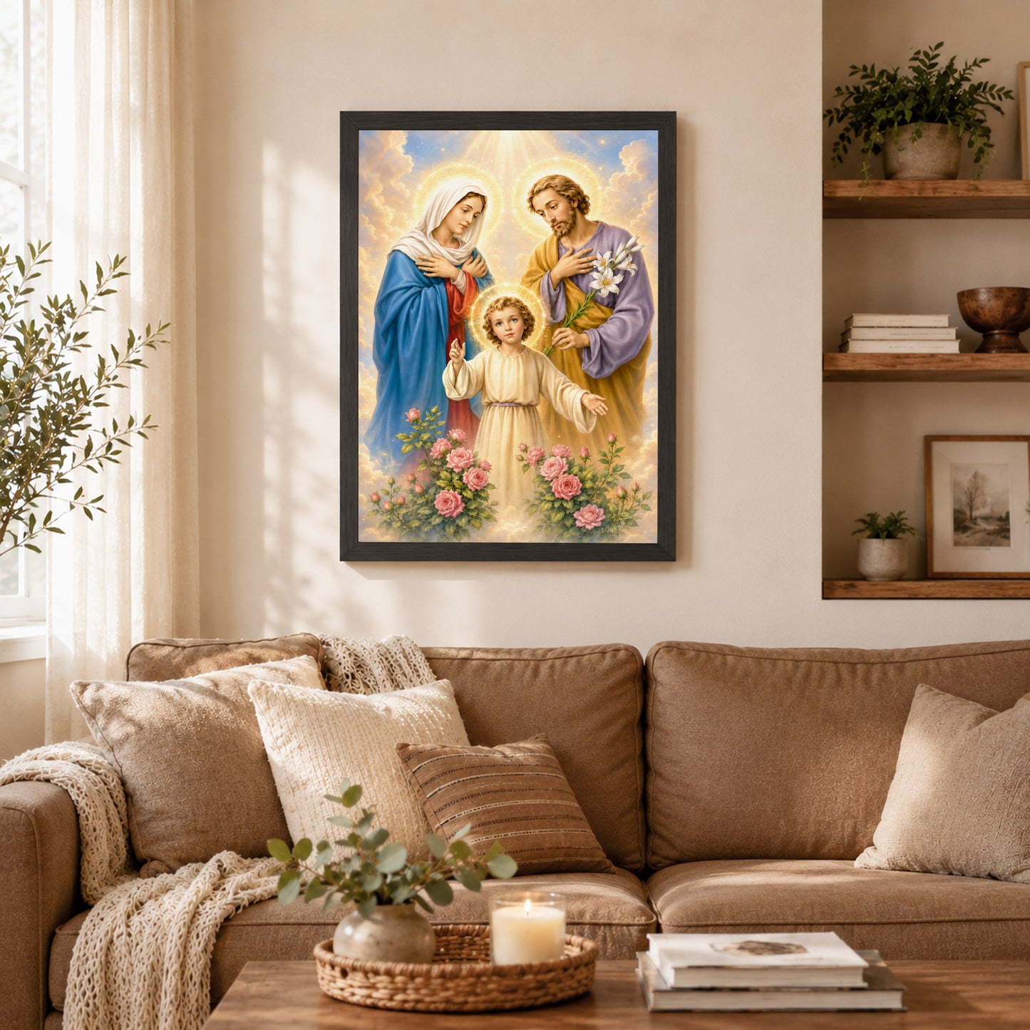 The Holy Family with Child Jesus Poster/Canvas – Catholic Religious Wall Art