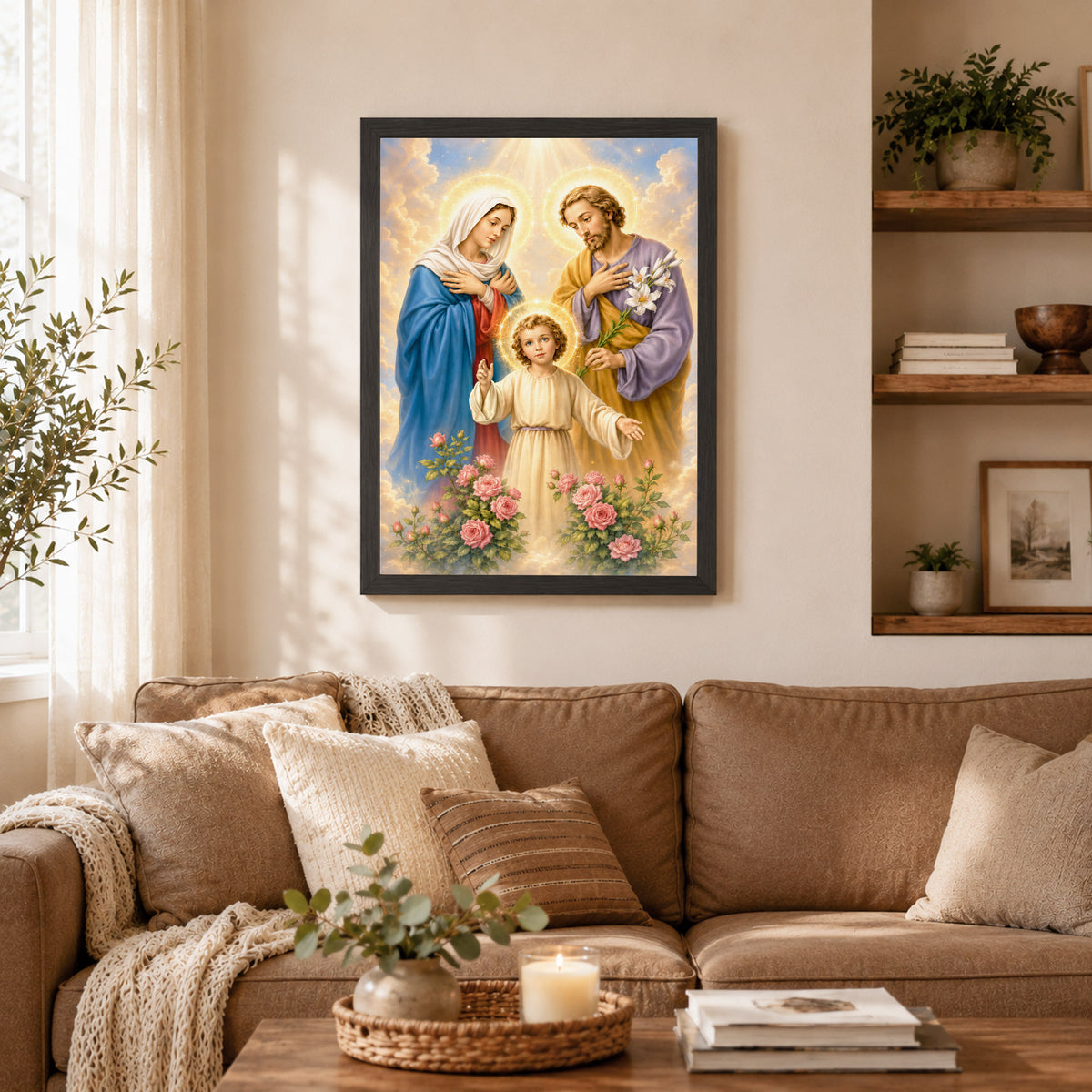 The Holy Family with Child Jesus Poster/Canvas – Catholic Religious Wall Art