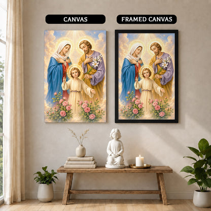 The Holy Family with Child Jesus Poster/Canvas – Catholic Religious Wall Art
