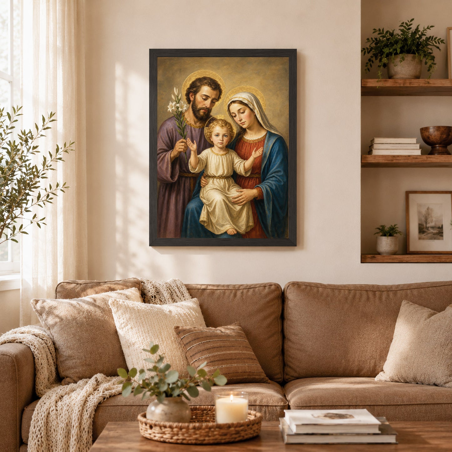 Holy Family with Child Jesus Poster/Canvas – Catholic Christian Wall Art