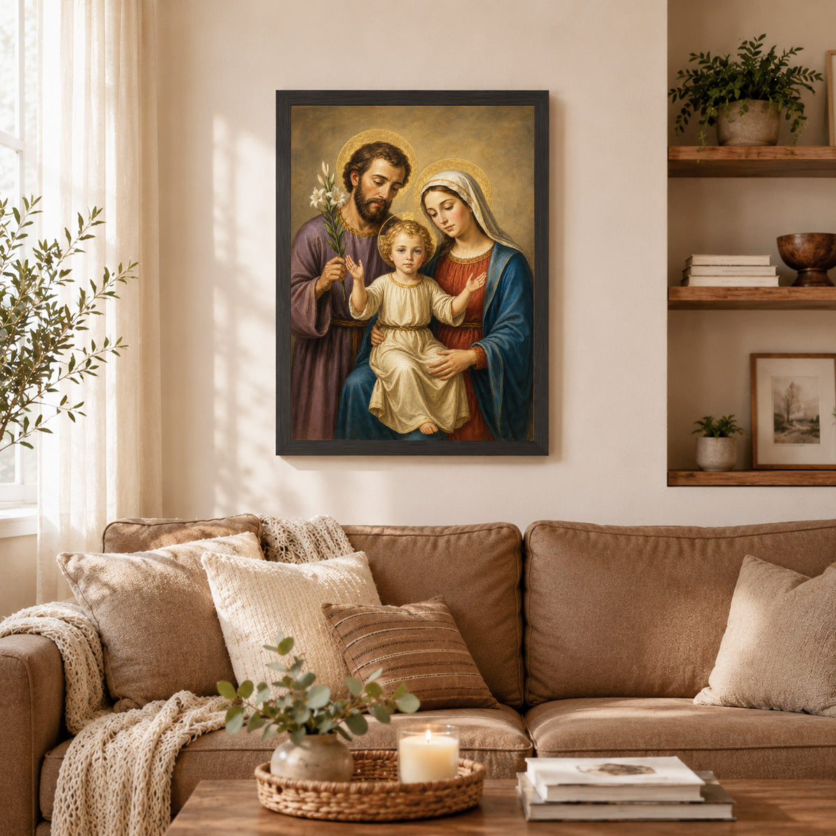 Holy Family with Child Jesus Poster/Canvas – Catholic Christian Wall Art
