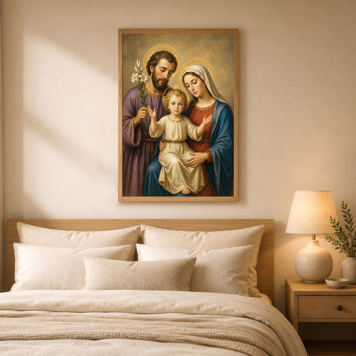 Holy Family with Child Jesus Poster/Canvas – Catholic Christian Wall Art