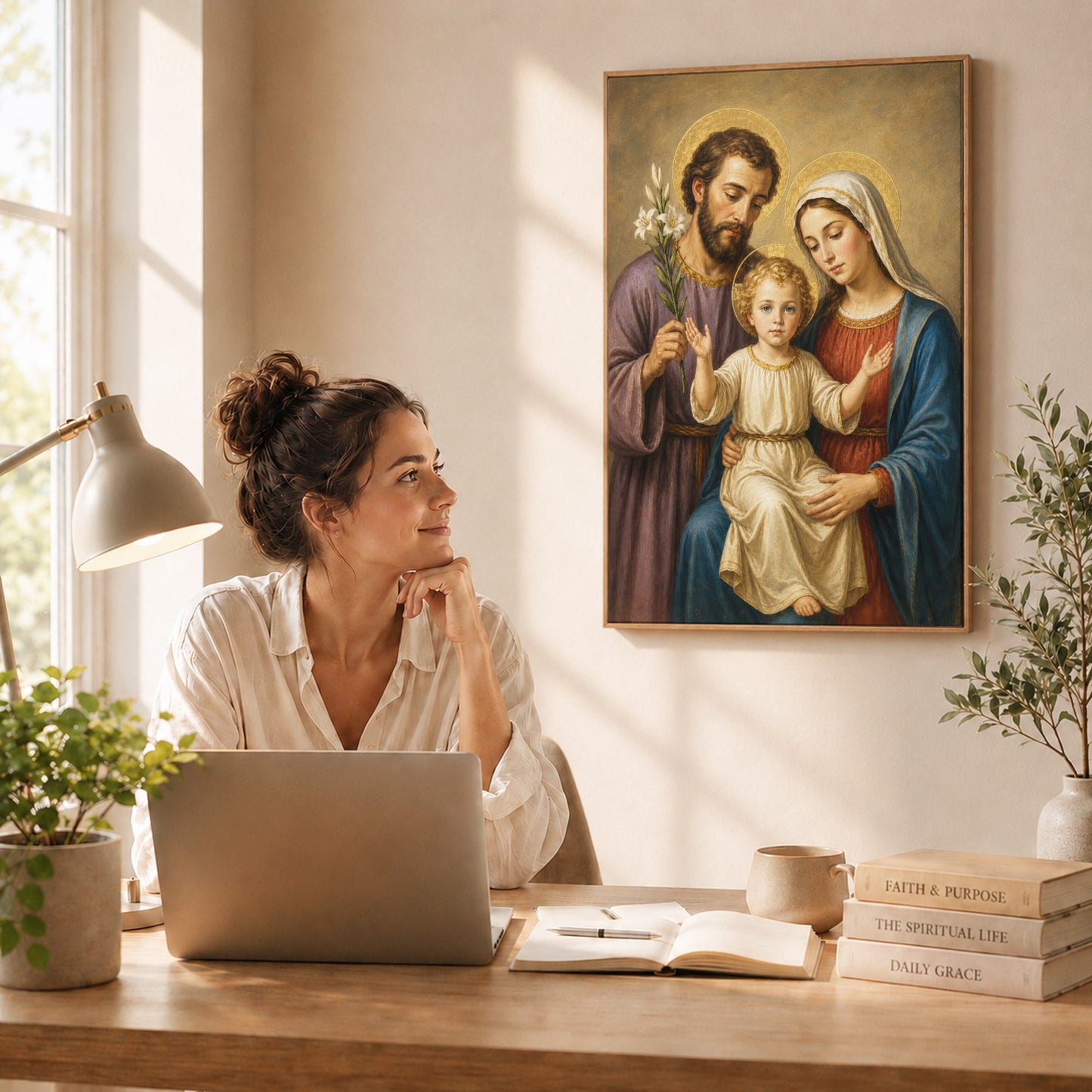Holy Family with Child Jesus Poster/Canvas – Catholic Christian Wall Art