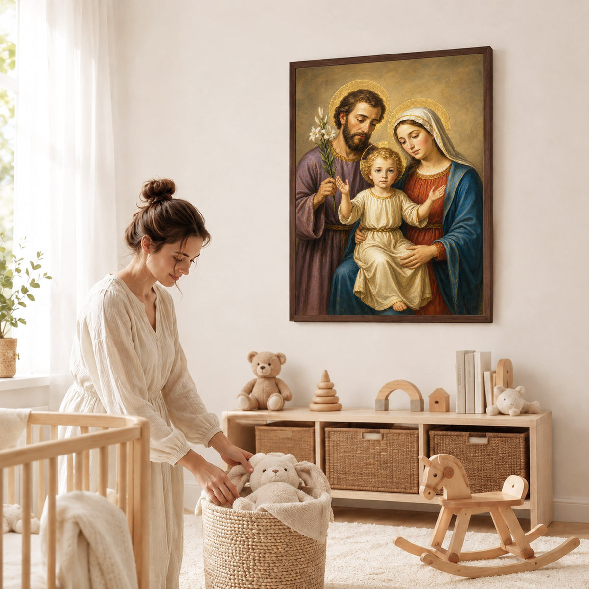 Holy Family with Child Jesus Poster/Canvas – Catholic Christian Wall Art